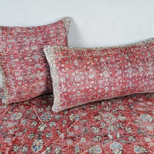 couch cushion, floral pillow case, pink lumbar pillow, bohemian pillow, botanical pillow, bench cushion, body pillow cover, armchair pillow image 5