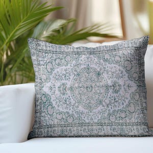 Pale Gray Medallion Case | Soft Print Throw Cushion | Detailed Room Pillowcase image 11