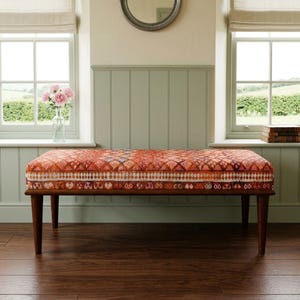 Blanket bench, Kilim pattern bench, Piano bench, Hallway bench, Upholstered bench, Keyboard bench, Mudroom bench, Elegance bench, 34-01