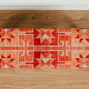 Ottoman bench, Window bench, Bed bench, Bedroom bench, Upholstered bench, Decor bench, Farmhouse bench, Orange fabric bench, Wood bench, 04