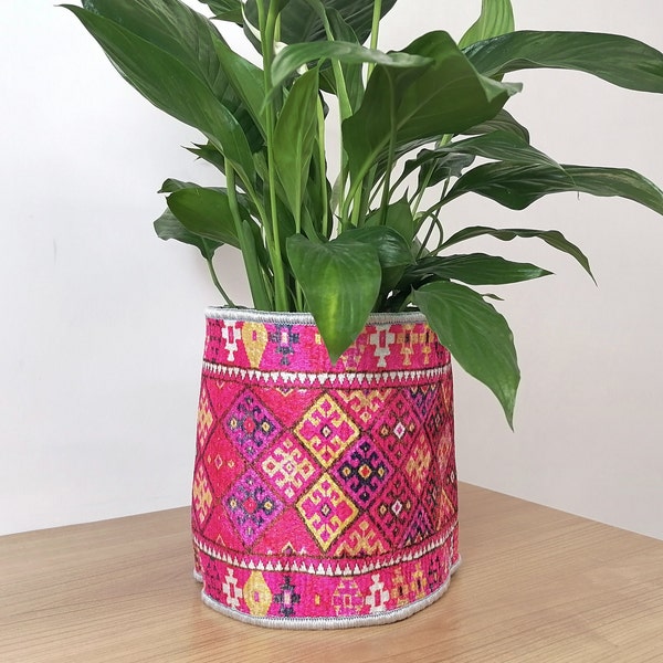 Plant Pot Box, Crafts Box, Basket Storage, Pink Kilim Design, Boho Storage, Basket Organizer, Laundry Basket, Plant Pot Cover, Easter basket