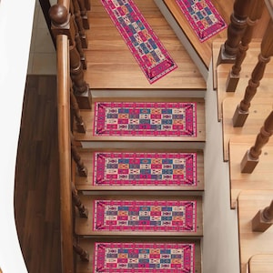 Colorful Patchwork Entryway Mat | Cozy Floral Non-Slip Step Rug | Southwestern Carpet