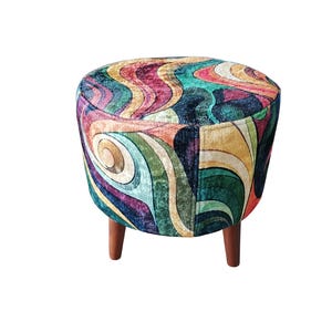 The bench frame is made of the finest quality kiln-dried beech wood, offering stability and longevity. Each pouf stool may vary in size, providing a range of options to fit perfectly into your space.