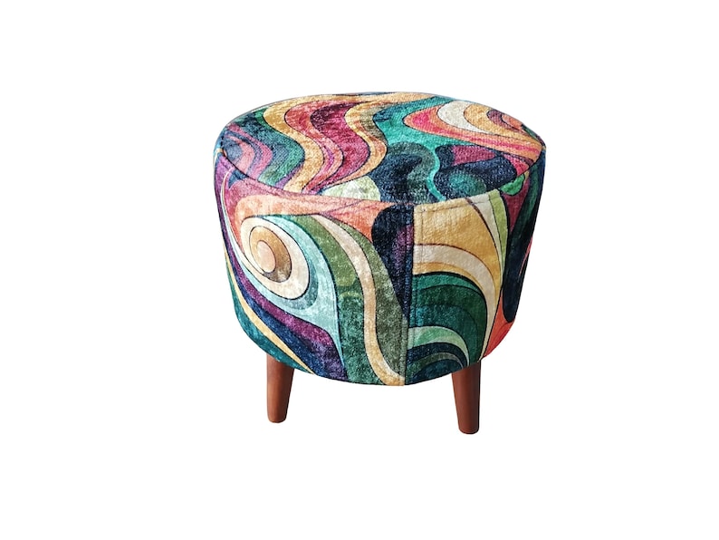 The bench frame is made of the finest quality kiln-dried beech wood, offering stability and longevity. Each pouf stool may vary in size, providing a range of options to fit perfectly into your space.