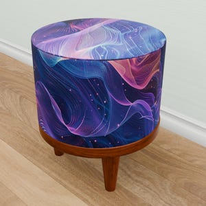 Banco morado oscuro, Reposapiés de recibidor, Puf a medida, Banco con acolchado suave, Silla de comedor, Reposapiés resistente, Mesa de té redonda, M-154