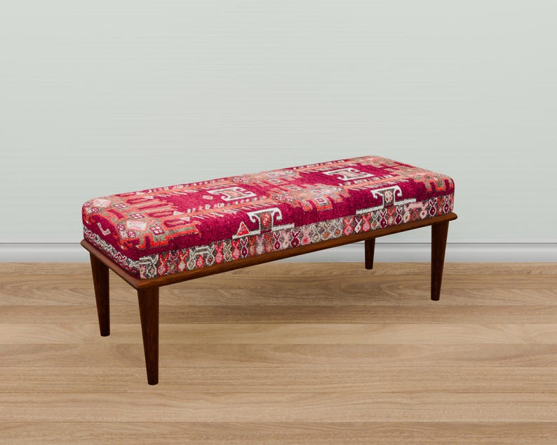Classic bench, Dining table bench, Saloon bench, Bed end bench, Padded bench, Kilim design bench, Make up bench, Wood work bench, 20-02