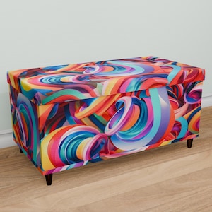 3D print bench, Extra seat bench, Make up chair, Cute storage bench, Classic furniture, Art deco organizer, Chic trunk bench, M-153