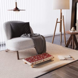 Perfect accent for modern home, Compact footrest, Mudroom bench, Turkish style footstool, Country decor bench stool, Comfort footstool,M-512