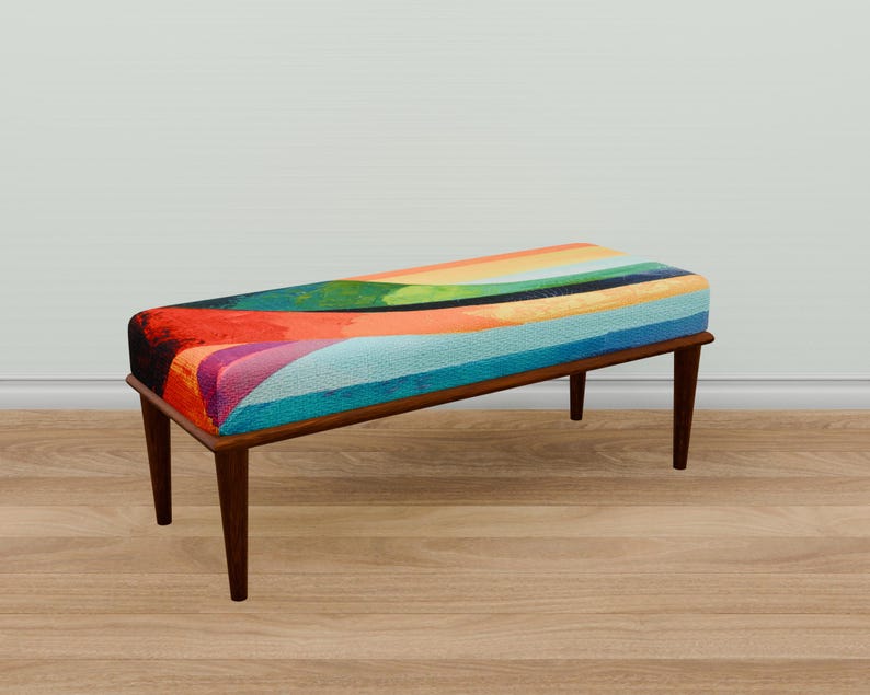 Ottoman for bedroom, Pop color bench, Doorway bench, Uphosltered bench, Dressing table bench, Retro bench, Hallway bench, Shoe bench, M-160