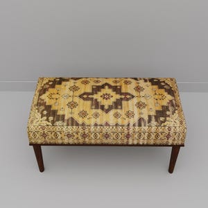 Sleek ottoman bench for workspaces, Foldable bench, Dressing room bench, Unique bench, Outdoor bench, Balcony bench, Midcentury bench, M-279