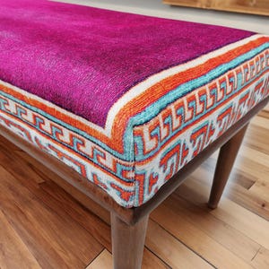 Pink bench, Ottoman bench, Sitting bench, Wood work bench, Living room bench, Bedroom bench, Handmade furniture, Boho bench, Ethnic bench