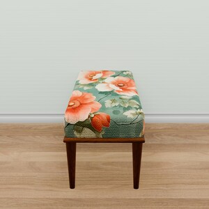 Home entrance bench, Ottoman bench, Artistic style bench, Flower pattern bench, Living room bench, Bench for corridor, Mudroom bench, M-83