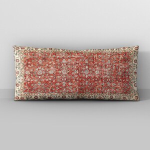 couch cushion, floral pillow case, pink lumbar pillow, bohemian pillow, botanical pillow, bench cushion, body pillow cover, armchair pillow image 4