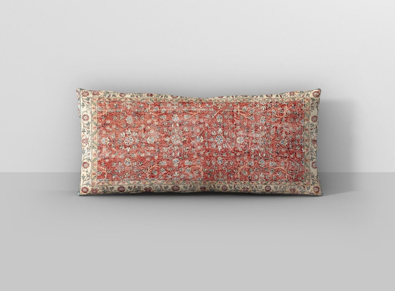 couch cushion, floral pillow case, pink lumbar pillow, bohemian pillow, botanical pillow, bench cushion, body pillow cover, armchair pillow image 4