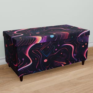 Deep purple bench, Decorative bench, Wooden storage, Foyer upholstery, Long lasting bench, Elegant trunk bench, Ottoman furniture, M-152