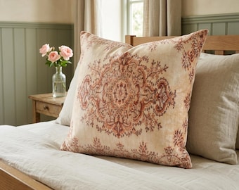 home decor pillow, floral pillow cover, pink throw pillow, cushion pillow, soft pillow case, pillow for bed, euro sham pillow, bench cushion