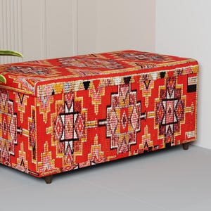 Ded decorative ottoman storage, Ethnic design ottoman bench, Trunk ottoman, Elegant furniture, Handmade storage bench, Cozy bench, 330-05