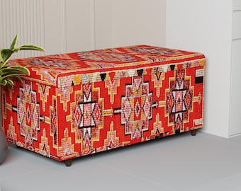 Ded decorative ottoman storage, Ethnic design ottoman bench, Trunk ottoman, Elegant furniture, Handmade storage bench, Cozy bench, 330-05