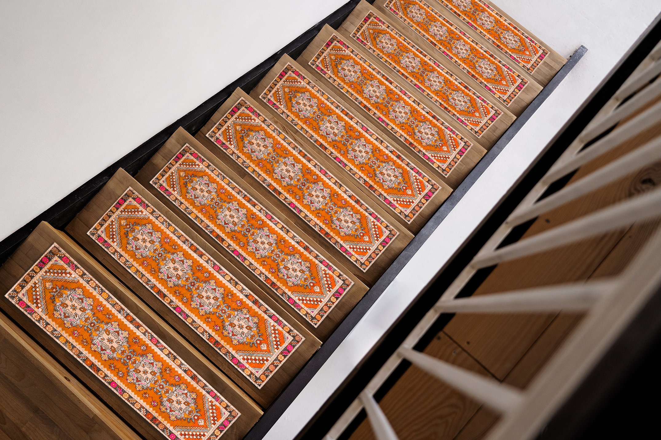 Stair runner rug, Safety rug, Non slip stair mat, Stair step cover, Vintage artwork, Stair treads rug, Stair pad, Tile mat, High traffic rug
