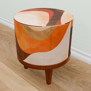 Modern design pouf, Luxury footstool, Elegant footrest, Ottoman piano bench, Round coffee table, Bedroom pouf stool, Vanity upholstery, M-96