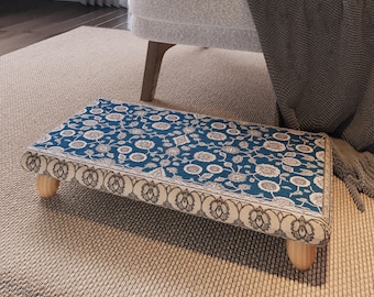 Decor accent footstool, Turkish style footstool, Floral design stool, Foldable wooden stepstool, Footstool for office, Non slip stool, M-464