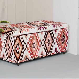 Blush pink storage, Apartment bench, Office supply bench, Housewarming decor, Ottoman furniture, Classic storage, Utility organizer, 165-02