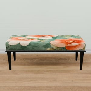 Home entrance bench, Ottoman bench, Artistic style bench, Flower pattern bench, Living room bench, Bench for corridor, Mudroom bench, M-83