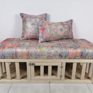 handmade ottoman, dog house bench, footstool bench, hallway bench, living room bench, cat cage, dining chair, dog seat, end of bed bench
