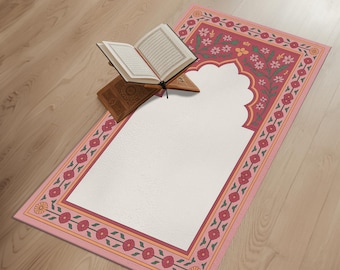 Personalized Modern Prayer Rug, Handmade Travel Prayer Mat Gift, Non-Slip Salah Mat,Islamic Housewarming Gift