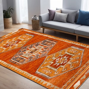 Turkish herki rug, Dining room rug, Kitchen rug, Vintage pattern rug, Non slip rug, Tribal rug, Ethnic rug, Decor rug, Cafe decor rug