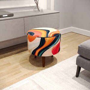 Frontdoor bench, Comfortable seat, Pouf for accent, Reading corner stool, Modern decoration, Ottoman pouf stool, Farmhouse stool, M-143