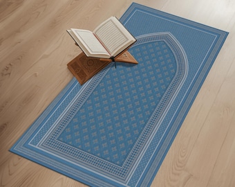 Traditional Muslim Prayer Mat, Elegant Handmade Sujood Mat, Personalized Compact Prayer Rug Gift, Salah Mat