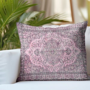 floor pillow, tv chair pillow, cushion cover, kilim pillow case, washable pillow, soft pillow, pink pillow, boho decor pillow, bed pillow image 2