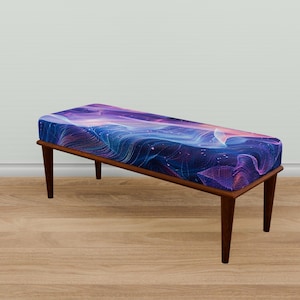 Navy blue bench, Magical bench, Ottoman organizer, Trendy footstool, Planter bench, Lounge bench, Fireside seat, Nomadic bench, M-154