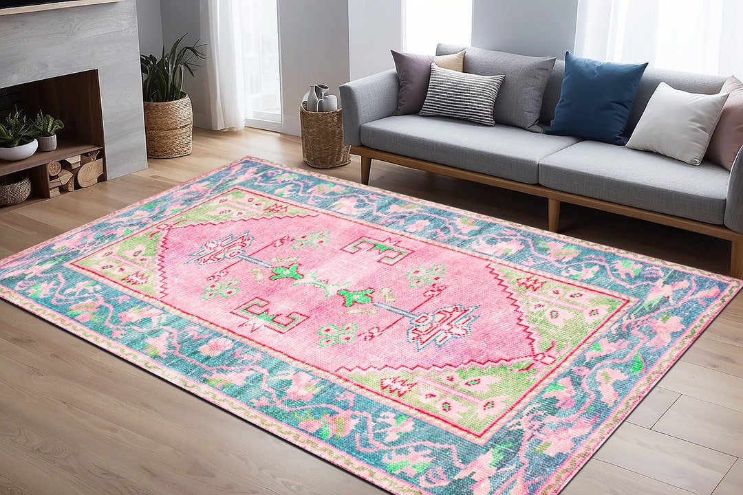 Pastel Turkish Rug, Pretty Rug, Dining Area Rug, Art Deco Rug, Nursery ...