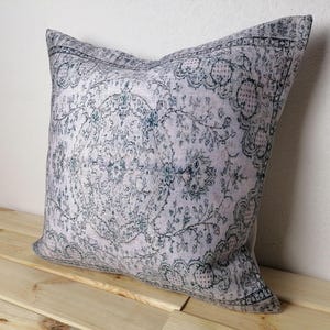 Pale Gray Medallion Case | Soft Print Throw Cushion | Detailed Room Pillowcase image 12