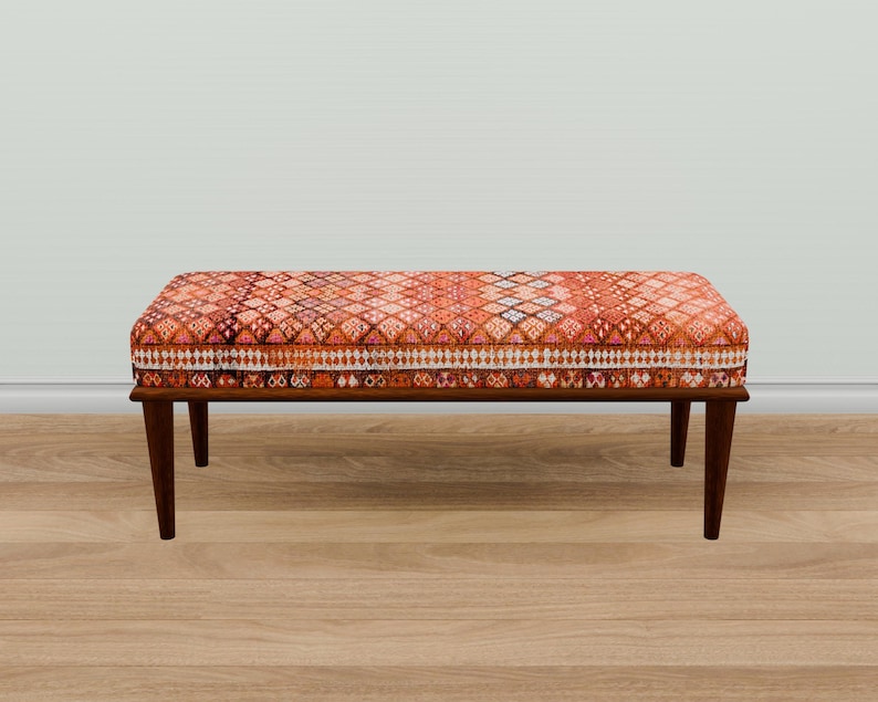 Blanket bench, Kilim pattern bench, Piano bench, Hallway bench, Upholstered bench, Keyboard bench, Mudroom bench, Elegance bench, 34-01