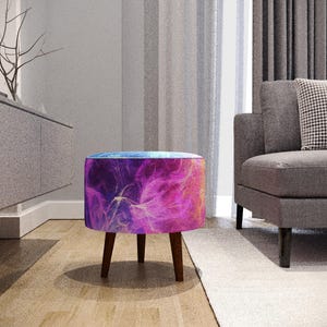 Reposapiés Pinky, Asiento para lavadero, Banco interior, Puf a medida, Silla de comedor, Tocador redondo, Patas de banco blancas, M-49