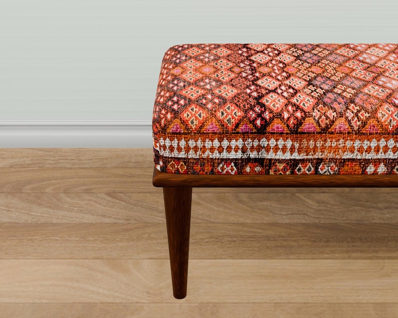 Blanket bench, Kilim pattern bench, Piano bench, Hallway bench, Upholstered bench, Keyboard bench, Mudroom bench, Elegance bench, 34-01