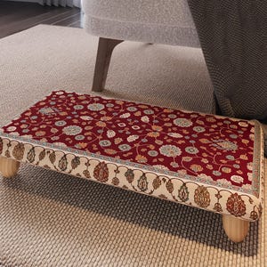 Perfect accent for modern home, Compact footrest, Mudroom bench, Turkish style footstool, Country decor bench stool, Comfort footstool,M-512
