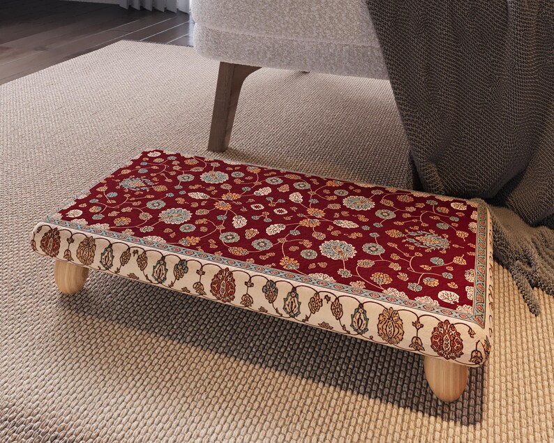Perfect accent for modern home, Compact footrest, Mudroom bench, Turkish style footstool, Country decor bench stool, Comfort footstool,M-512