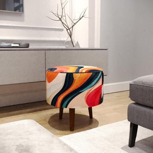 Frontdoor bench, Comfortable seat, Pouf for accent, Reading corner stool, Modern decoration, Ottoman pouf stool, Farmhouse stool, M-143