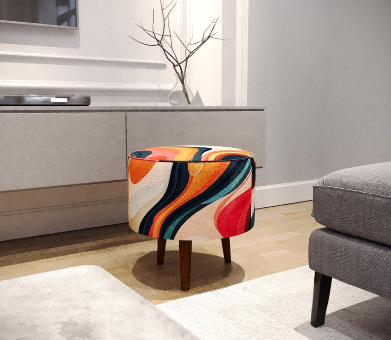 Frontdoor bench, Comfortable seat, Pouf for accent, Reading corner stool, Modern decoration, Ottoman pouf stool, Farmhouse stool, M-143
