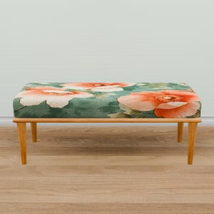 Home entrance bench, Ottoman bench, Artistic style bench, Flower pattern bench, Living room bench, Bench for corridor, Mudroom bench, M-83