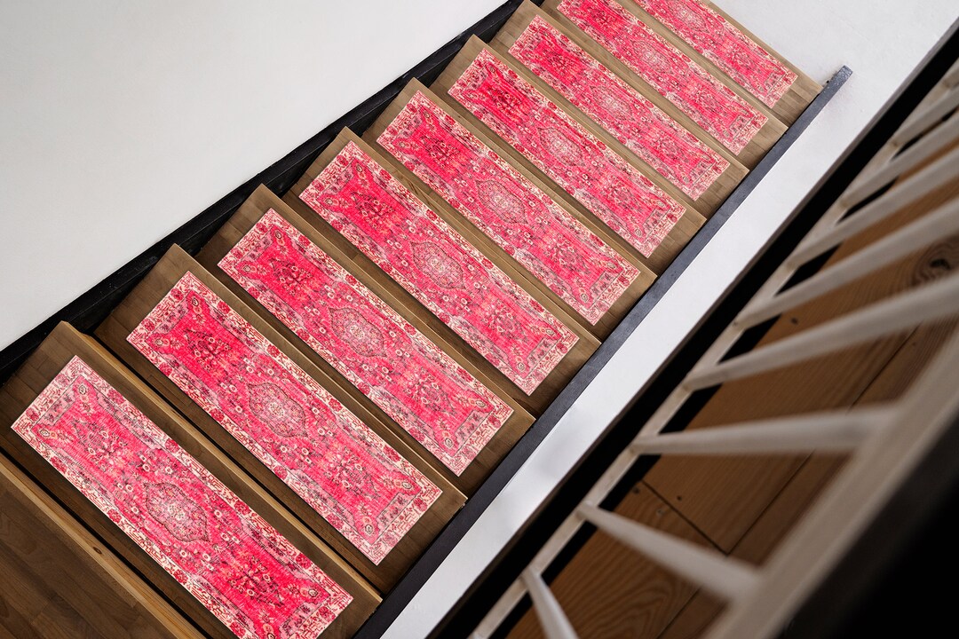 Outdoor Step Rugs Outdoor Stair Rug, Rustic Stair Rug, Pink Stair Rug, Bohemian Stair Rug ...