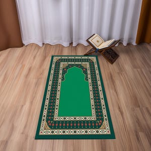 Soft Texture Prayer Mat, Ethnic Pattern Portable Salah Mat, Non-Slip Handmade Prayer Rug, Unique Islamic Gift, Elegant Sajjadah