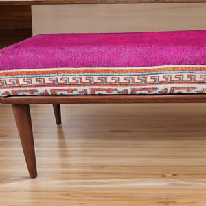 Pink bench, Ottoman bench, Sitting bench, Wood work bench, Living room bench, Bedroom bench, Handmade furniture, Boho bench, Ethnic bench