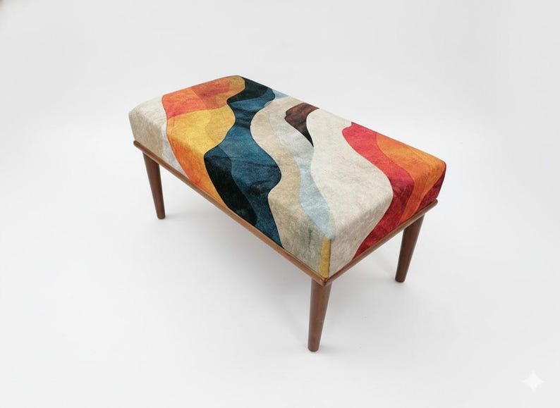 This hallway bench features a stylish upholstered design that works beautifully in kitchens, entryways, or modern farmhouse homes. Its boho-inspired look and sturdy structure provide an elegant extra seat, making it a versatile accent bench for both practical use and home decoration.