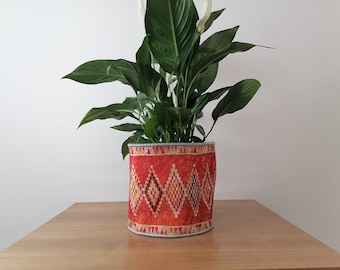 Plant pot cover, Handmade basket, Kilim basket, Aztec pattern basket, Boho decor basket, Laundry basket, Bathroom basket, Storage basket