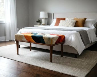 Halbank, Keukenbank, Bank in landelijke stijl, Bank voor een modern huis, Boho-bank, Ottomaanse bank, Bank met extra zitplaats, Sierbank, M-108